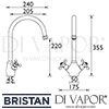 Bristan Kingsbury Easyfit Sink Mixer Crosshead Tap Dimensions